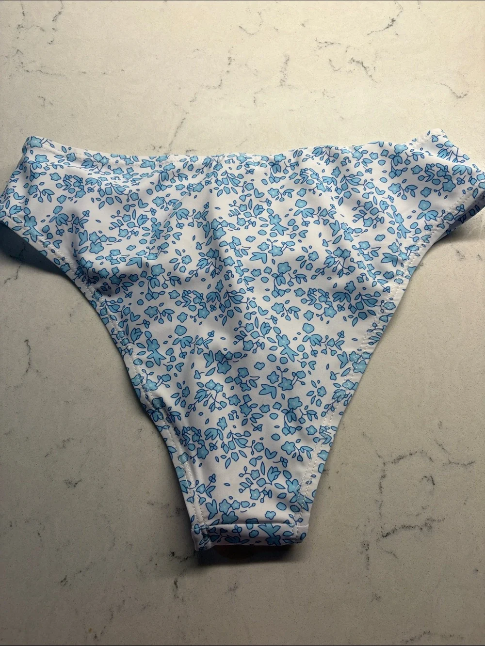 Girls size 14y Two-Piece Floral Bikini - Light Blue & White